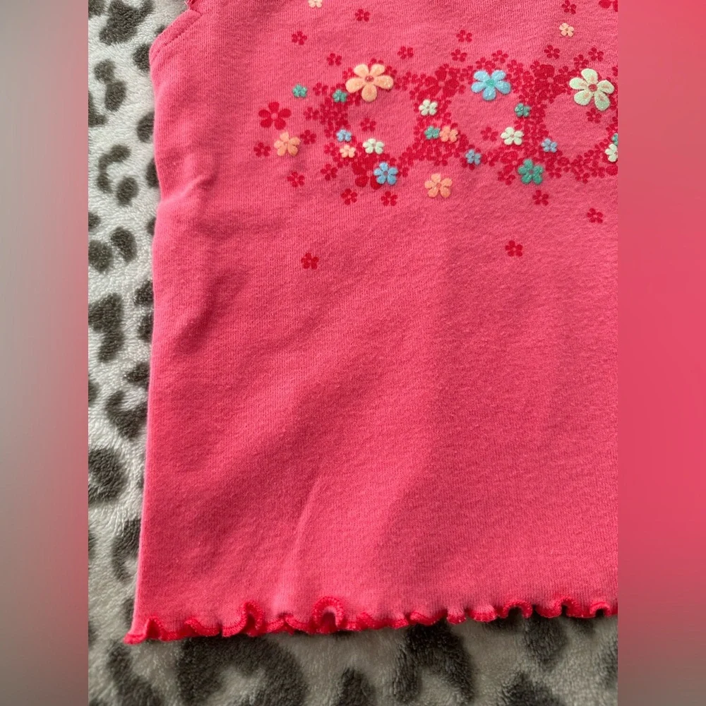 Carter’s Glitter Flower Graphic Top in Coral Pink Size 12 Months